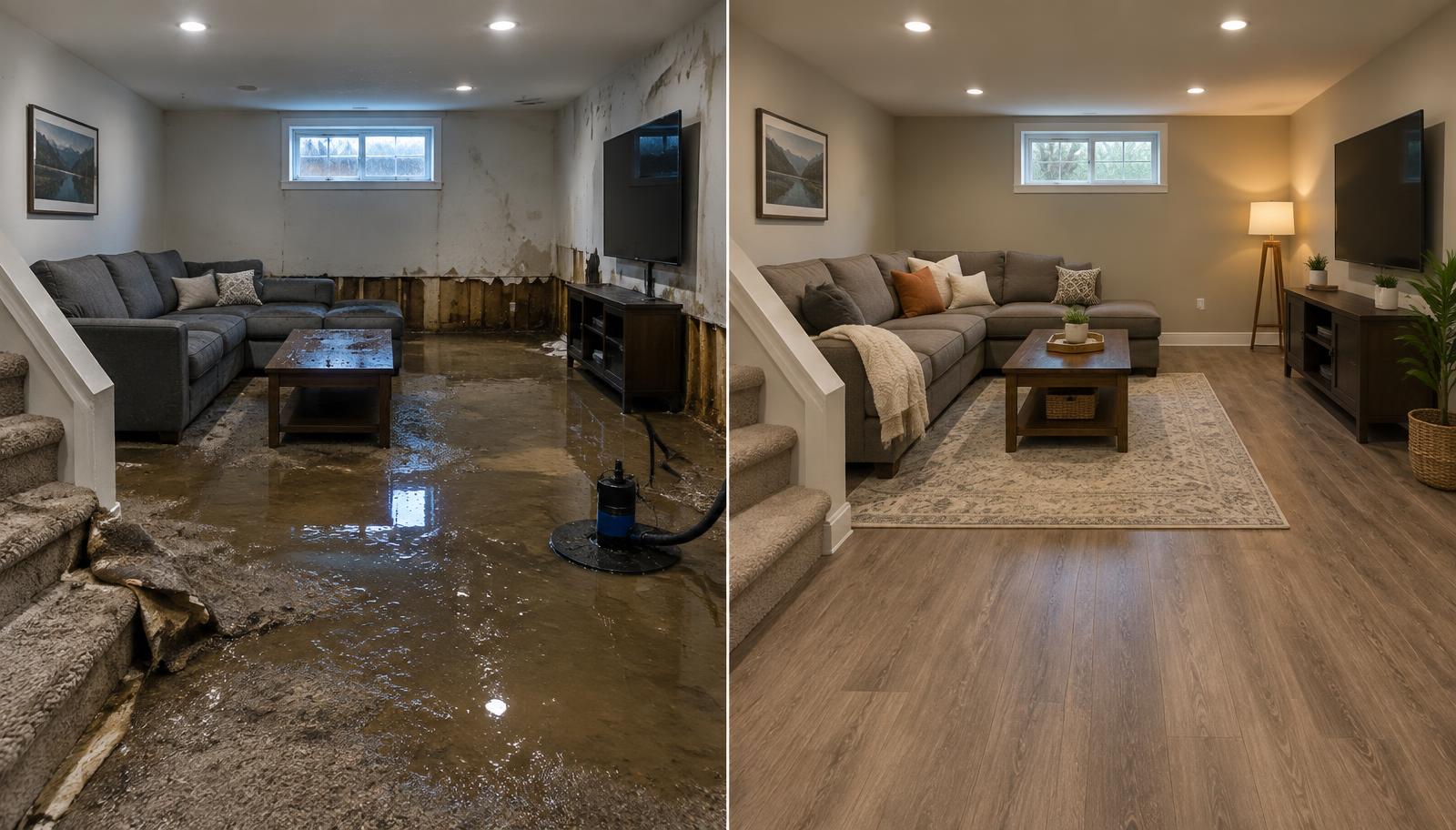 Lower level restored after sump pump failure