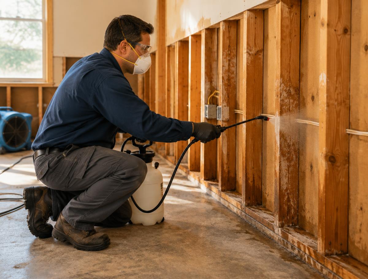 Preventive treatment applied to exposed framing